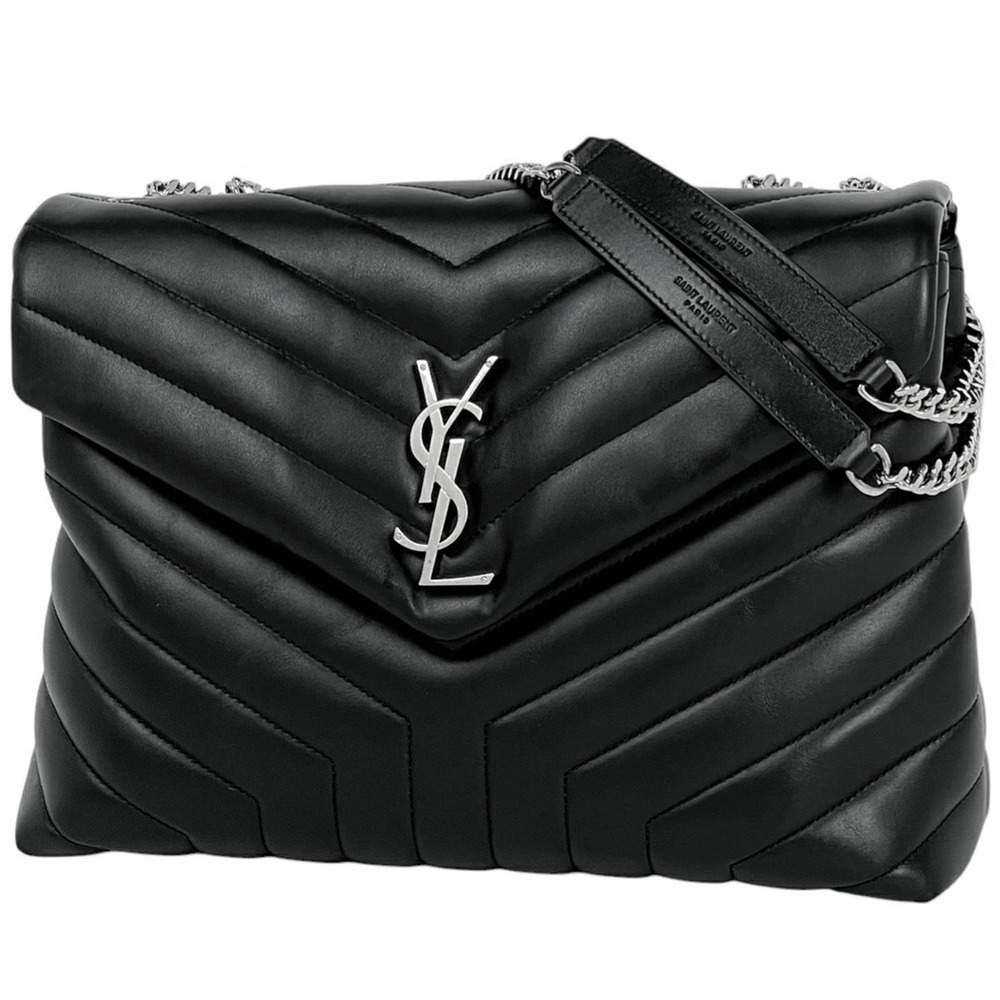 Saint Laurent Loulou Shoulder Bag Leather Black